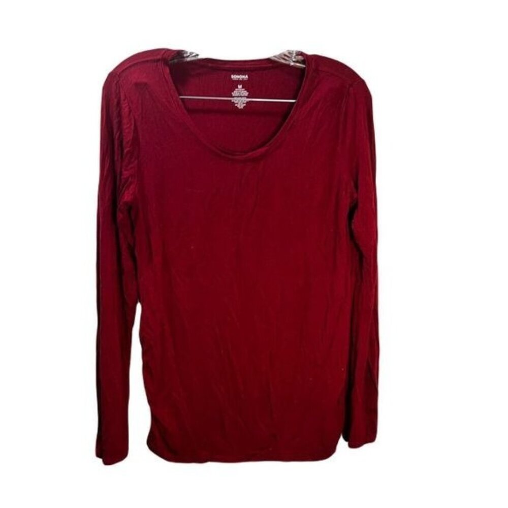 Sonoma T Shirt Plain Casual Long Sleeve‎ Fit Round Neck Medium